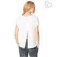 thumbnail image 2 of Aeropostale T-Shirt Rayé Cocon Orné pour Femmes, Blanc, Juniors, Petit, 2 of 3