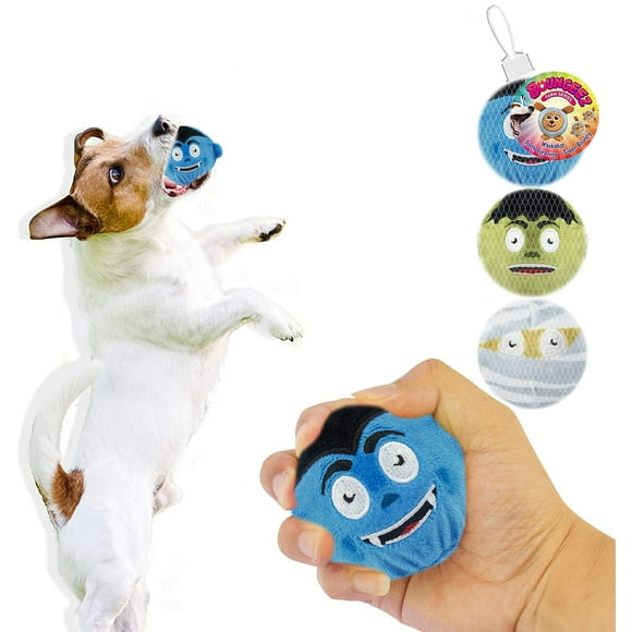 i-STUDIO Squeaky Dog Ball Toy, Soft Rubber Bouncy Fetch Pet Balls for Medium Small Pets Interactive Training Play(3 Pack)
