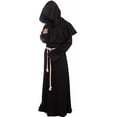 thumbnail image 2 of Albornoz de sacerdote, fraile medieval, capucha, monje renacentista, disfraz de monje con capucha, 2 of 5