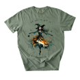 thumbnail image 2 of Watercolor Skeleton Witch T-Shirt, Colorful Halloween Graphic Tee for Women, 2 of 3
