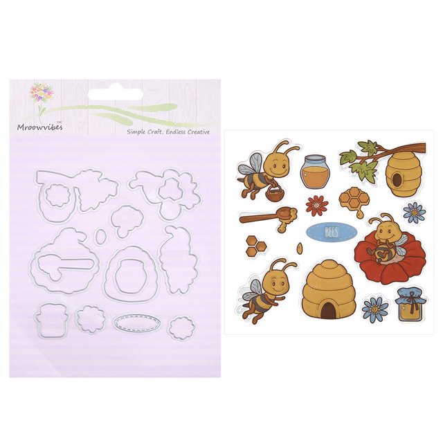Cuadros Decorativos Sello de abeja de silicona + troqueles de corte plantilla álbum de recortes decoración manualidad para regalo Ehuebsd Nuevos Originales