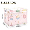 thumbnail image 3 of Pastel Colored Cupcakes Birthday Foldable Storage Bin with Lid and Handle Collapsible Storage Box 16.5 x 12.6 x 11.8 inches, 3 of 7