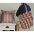 thumbnail image 5 of Soimoi Purple Velvet Fabric Gingham Check Print Fabric by Yard 58 Inch Wide, 5 of 5