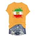 thumbnail image 5 of felwors Women's Iran Lion and Sun Watercolor, Vintage Persian Heritage Flag V-Neck T-Shirt (Gold, S), 5 of 6