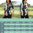thumbnail image 3 of Women’s 3/4 Sleeve V-Neck Collared Polo Shirt Button Down Shirt Business Work Blouses, 3 of 6