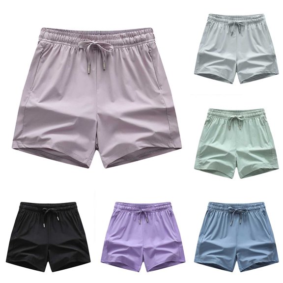 SOFTCCLO Running Shorts for Women Summer Ice Silk Shorts Loose Casual 5 Inch Plus Size Ultra Thin Athletic Womens Shorts Black L