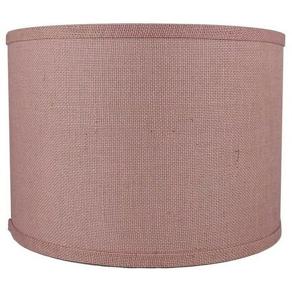 Classic Burlap Drum Lampshade, 8-inch to 16-inch Bottom Size Available Dusty Rose 14"