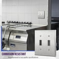 thumbnail image 2 of ENERLITES Toggle Light Switch Stainless Steel Wall Plate, Metal Plate Corrosive Resistant Cover for Rotary Dimmers Lights, Size 2-Gang 4.50" x 4.57", 7712, 430 Stainless Steel, UL Listed, Silver, 2 of 5