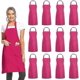 thumbnail image 1 of 12 Pack Plain Bib Aprons With 2 Pockets - Black Unisex Commercial Apron Bulk, 1 of 4