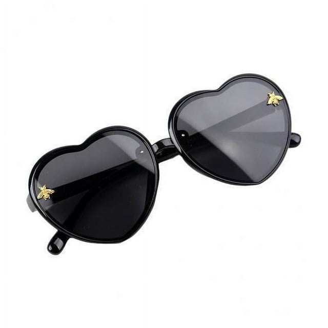 5xheart Shape Kids Gafas de sol Gafas de sol para niños Protección de fiesta de regalo Negro 5 piezas