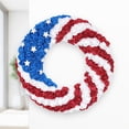 thumbnail image 6 of Qocolhg 12 inch 4th of July Wreath Independence Day Red White and Blue Pompom Rose Patriotic Wreaths with Stars American Flag Festival Garland Hanging Decoration for Memorial Day, Clearance, 6 of 7