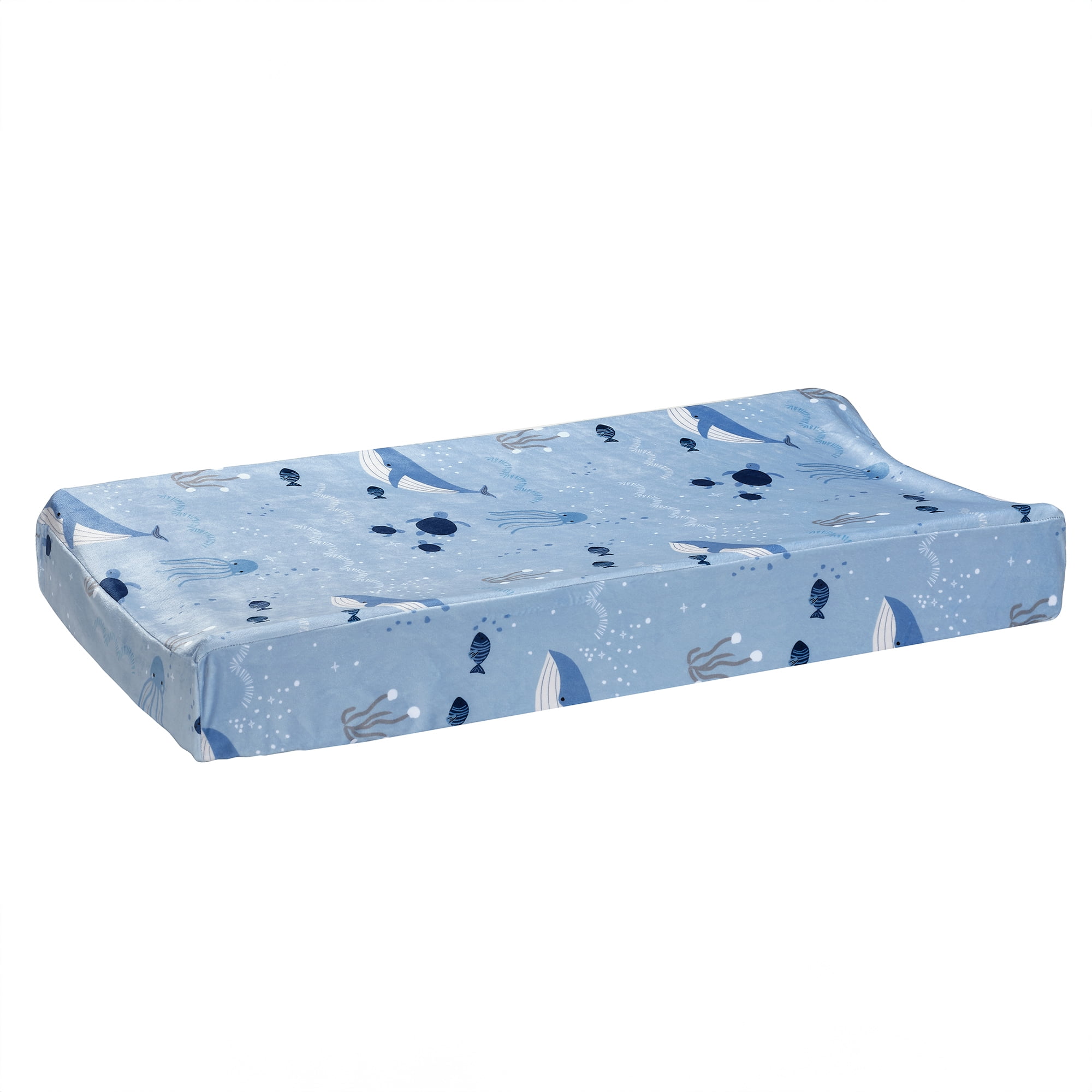 Lambs & Ivy Bubbles and Squirt Underwater Whale/Fish Soft Changing Pad Cover
