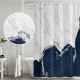 thumbnail image 5 of Blue Marble Crack Shower Curtain, Waterproof Shower Curtains for Bathroom, Modern Abstract Geometric Texture Washable Fabric Bathtub Curtain Set Bath Decor with 12 Hooks 48"x72", 5 of 8