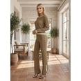 thumbnail image 4 of Conjunto 2 Piezas Blusa de Manga Larga y Pantalón Recto, Elegancia Casual y Comodidad Total Look Chic para Mujer, 4 of 5