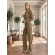 thumbnail image 4 of Conjunto 2 Piezas Blusa de Manga Larga y Pantalón Recto, Elegancia Casual y Comodidad Total Look Chic para Mujer, 4 of 5