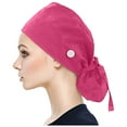 thumbnail image 2 of iHPH7 Ponytail Scrub Cap Scrub Cap Nurse Caps for Women Surgical Caps Nursing Cap, Hot Pink One Size, 2 of 6