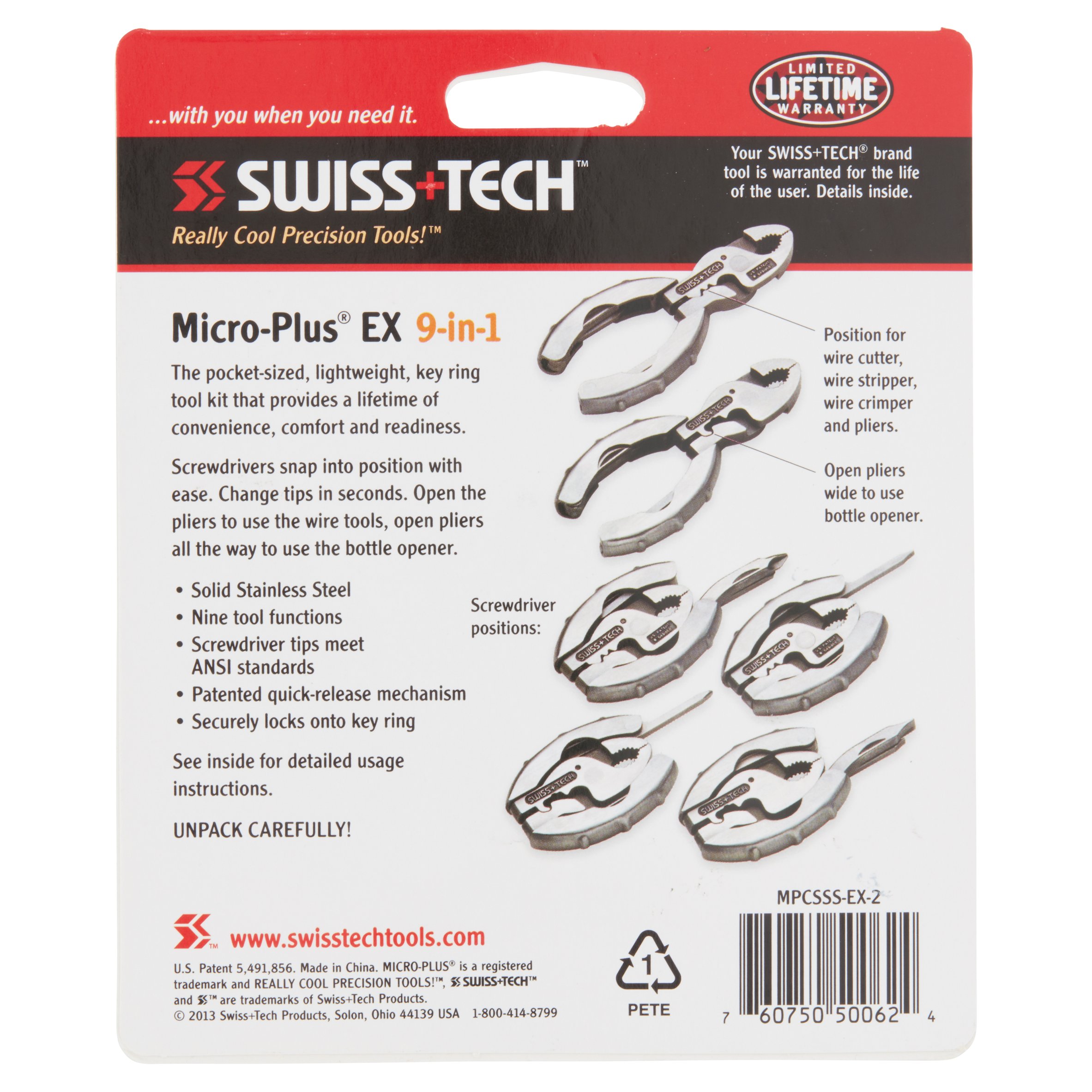 Swiss+Tech Micro-Plus Ex 9-In-1 Pocket Tool Kit - Walmart.com