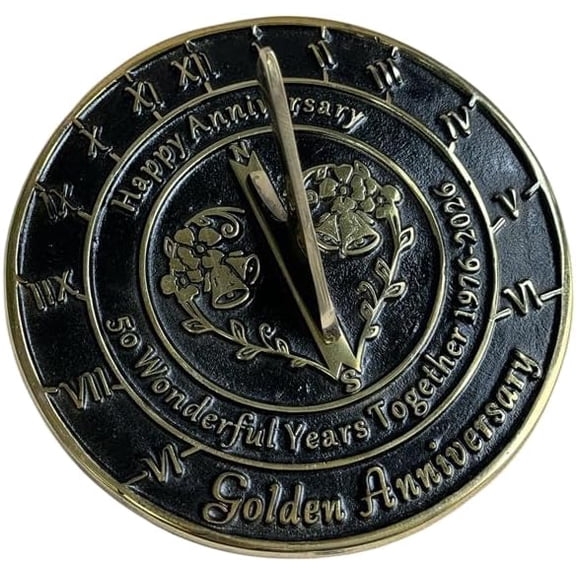 50th Anniversary Sundial Golden Wedding Memorial Gift for Love Ones 8 inches Home and Garden Decor$$Home Decor, Kitchen, & Other