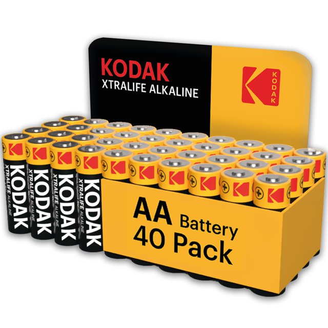 Pilas alcalinas AA KODAK Xtralife, paquete de 40, duración de 10 años