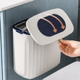 thumbnail image 1 of Neinkie Kitchen Compost Bin, Hanging Trash Can with Lid, Kitchen Cabinet Door Under Sink Plastic Garbage Can Compost Bin Wall Mounted Slide Open, 1 of 7