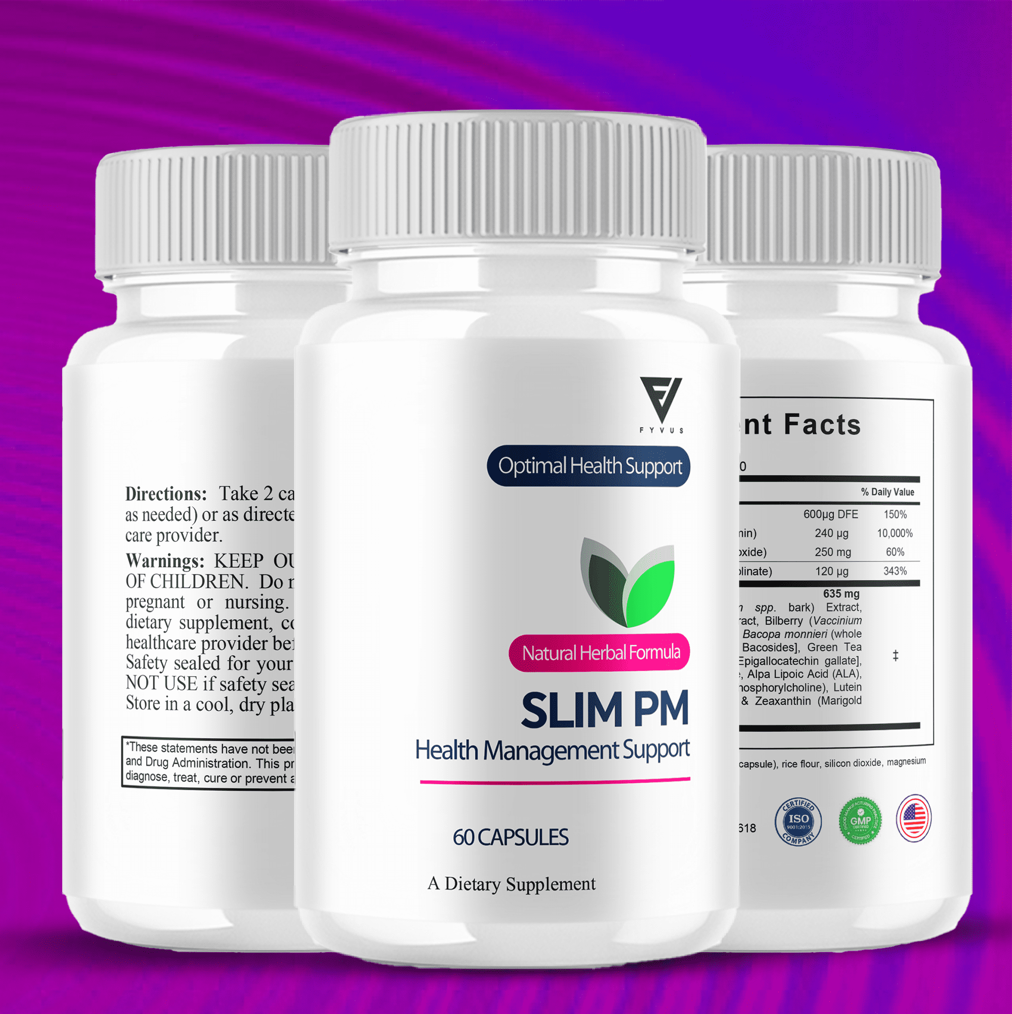 (5 Pack) Slim PM Health Management Pills, SlimPM Advanced Support (300 Capsules)