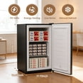 thumbnail image 2 of BANGSON 2.1 Cu.ft Upright Freezer, Compact Mini Freezer with Reversible Black Door, Adjustable Thermostat, Removable Shelves, Energy-Saving for Dorm Office Apartment, Black, 2 of 7