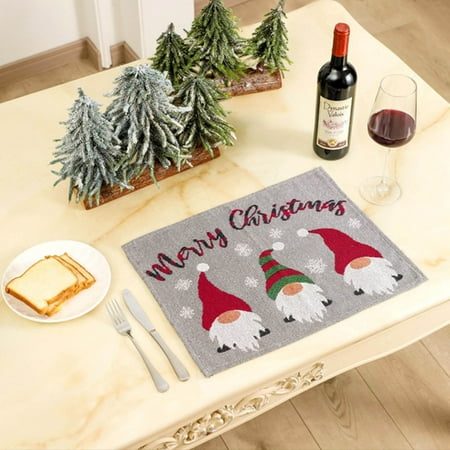 

KEUSN Christmas Placemats For Dining Table 13.4 X 17 Inches Christmas Winter Seasonal Festive Decor Rustic Washable Placemats