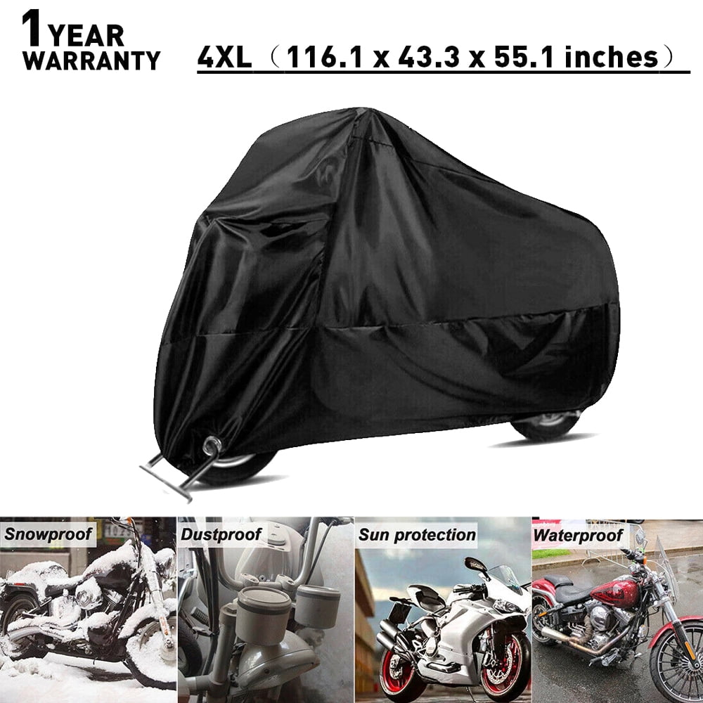 XXXXL Black Motorcycle Bike Cover Waterpoof 116" Outdoor Dustproof Anti-Rain XXXXL Black Motorcycle Bike Cover Waterpoof 116" Outdoor Dustproof Anti-Rain