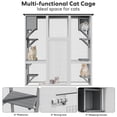 thumbnail image 7 of Outdoor Wooden Cat Catio - Large Solid Wood Cat Cage Playpen with 8 Jumping Platforms & 2 Napping Houses, Walk-in Cat Kennel Condo Shelter, White, 7 of 7