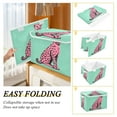 thumbnail image 2 of Yayeee Collapsible Cube Storage Bin with Lid Fabric Closet Decorative Basket with Handles, Pink Cheetah, 2 of 7