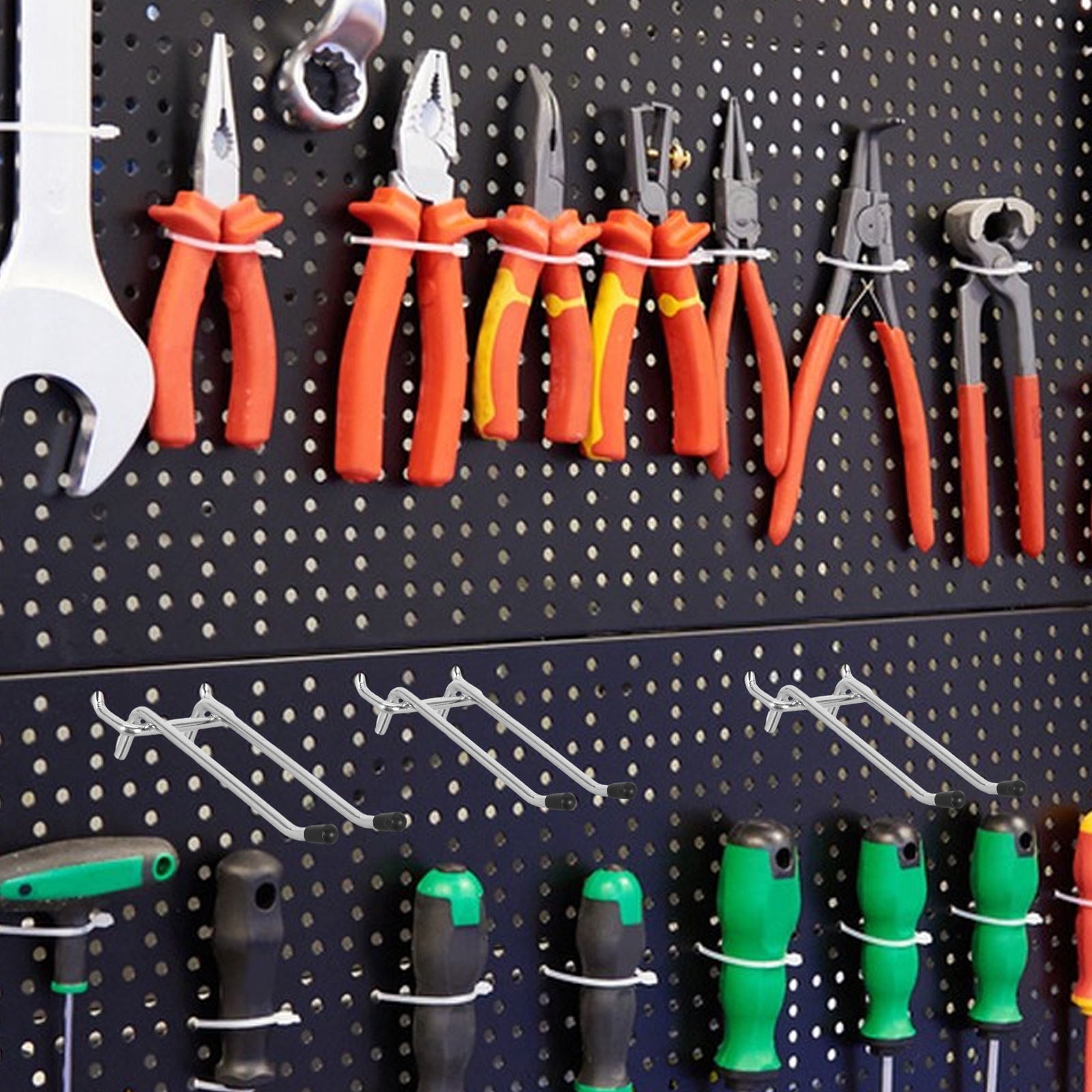 LOLIPPYY 6-Pack Heavy Duty Pegboard Hooks for Garage, Tool Storage, Workshop & Craft Organization