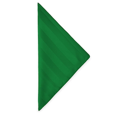 Ultimate Textile (2 Dozen) Satin-Stripe 20 x 20-Inch Cloth Dinner Napkins - for Wedding and Catering, Hotel or Home Dining use, Emerald Green