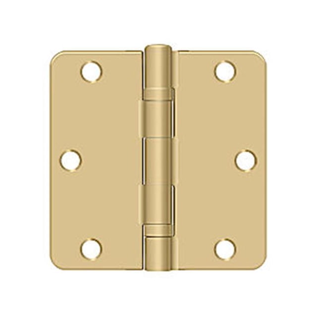 Deltana S35R4BB4 Rayon, Charnière de Porte Résidentielle et à Roulements à Billes - Laiton Satiné