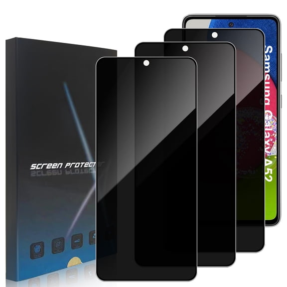 ZYQEEE Privacy Screen Protector Tempered Glass for Samsung Galaxy A52/A52s - Scratch Resistant Protective Film - Easy Installation Edge to Edge Protection - Bubble Free