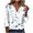 White, variant on LEAVINGSUO Long Sleeve Shirts for Women, Fall Womens Tops Women's Casual Trumpet 3/4 Sleeve Printed Buttoned Basic Ruched Tops Pleated T-Shirts Blouses