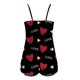 thumbnail image 4 of Gibobby Conjunto de 2 piezas de camisola sexy con estampado de amor para mujer, ropa de dormir con encaje sin espalda, lencería, traje de pantalones calientes (Rojo, L), 4 of 5