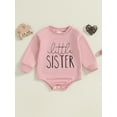 thumbnail image 2 of Toddler Big Bro Lil Sis Siblings Matching Outfits Baby Boy Girl Crewneck Sweatshirt Tops/Romper Spring Fall Clothes, 2 of 8