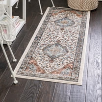 Unique Loom Nyla Collection Area Rug - Winner (2' x 8' Runner Ivory/Dark Gray)