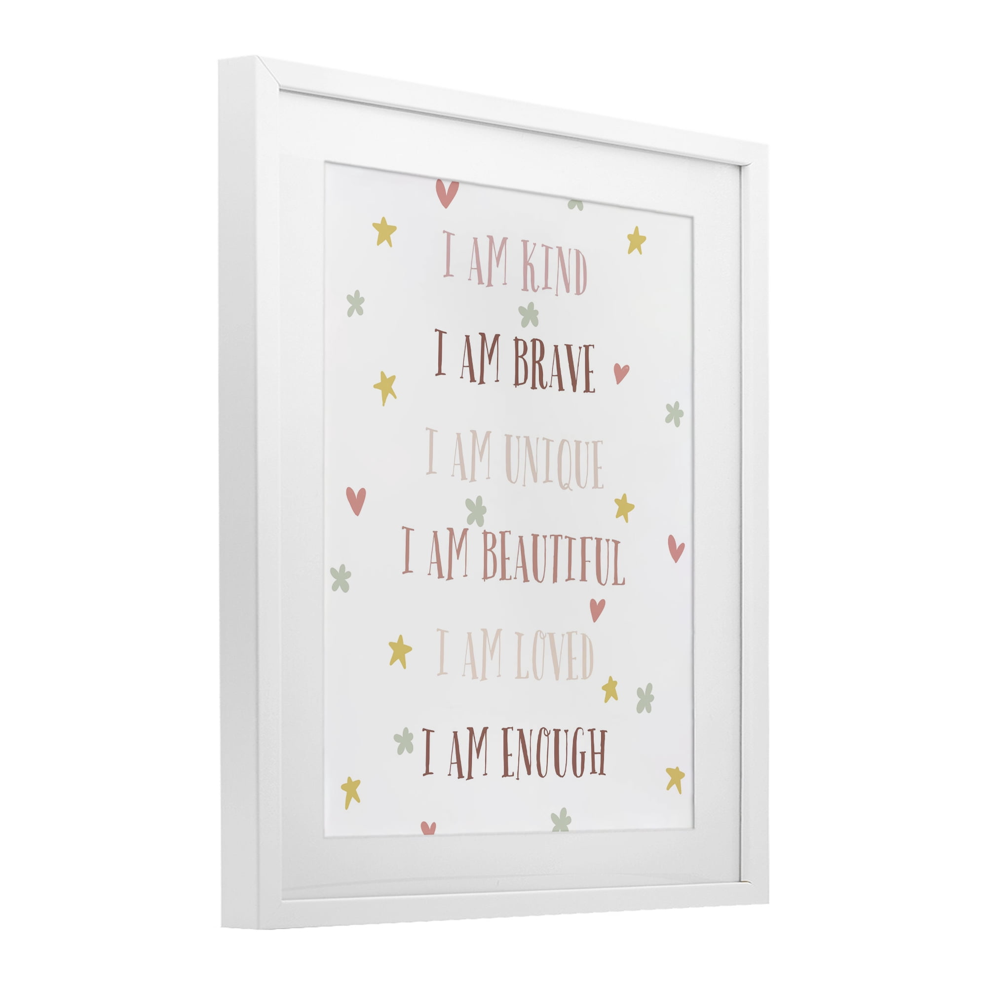 Stupell Industries I am Empowerment Quotes White Framed Print Under Glass, design by Katie Griggs