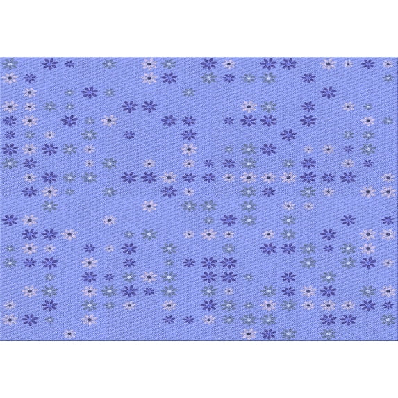 Ahgly Company Machine Washable Indoor Rectangle Transitional Day Sky Blue Area Rugs, 2' x 5'