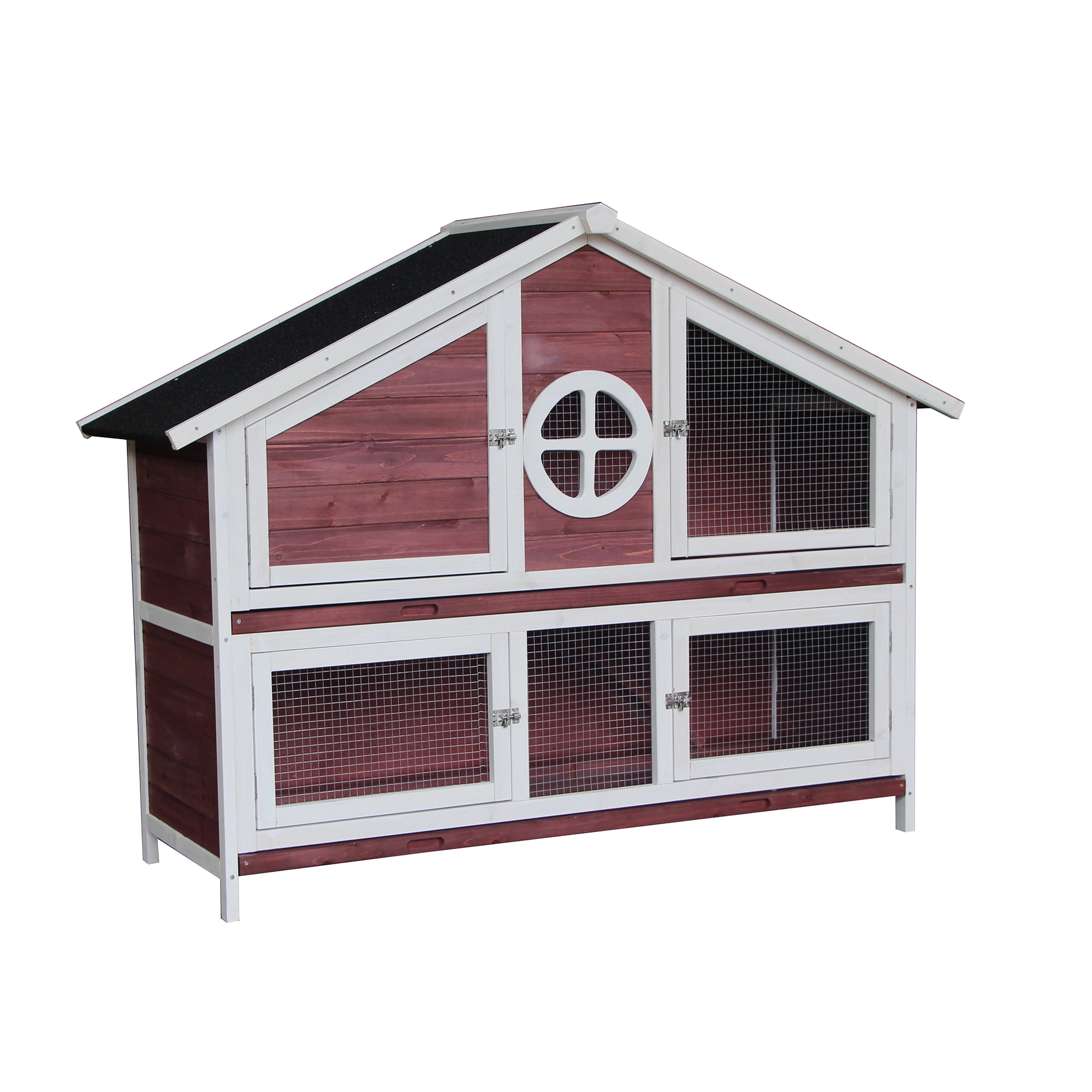 Merax Rabbit And Chicken Hutch with Black Linoleum Roof