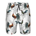 thumbnail image 4 of Kdxio Cool Chicken Pattern Mens Casual Shorts - Drawstring Summer Beach Sports Shorts for Men, 4 of 9