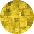 thumbnail image 1 of Ahgly Company Indoor Round Patchwork Yellow Transitional Area Rugs, 3' Round, 1 of 4
