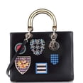 thumbnail image 1 of Pre-Owned Lady Dior Bag Patch Embellished Leather Large By Rebag, 1 of 8