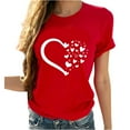 thumbnail image 2 of Sakmal Ladies Tops Short Sleeve Red Crew Neck Graphic T-Shirts Ladies Shirts, 2 of 7