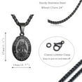 thumbnail image 5 of APSVO Black Saint St Michael Necklaces for Men Boys Stainless Steel Medal Pendant Chain Christian Religious Catholic Birthday First Communion Graduation Fathers Day Jewelry Gifts Teen Him Dad Kids, 5 of 5