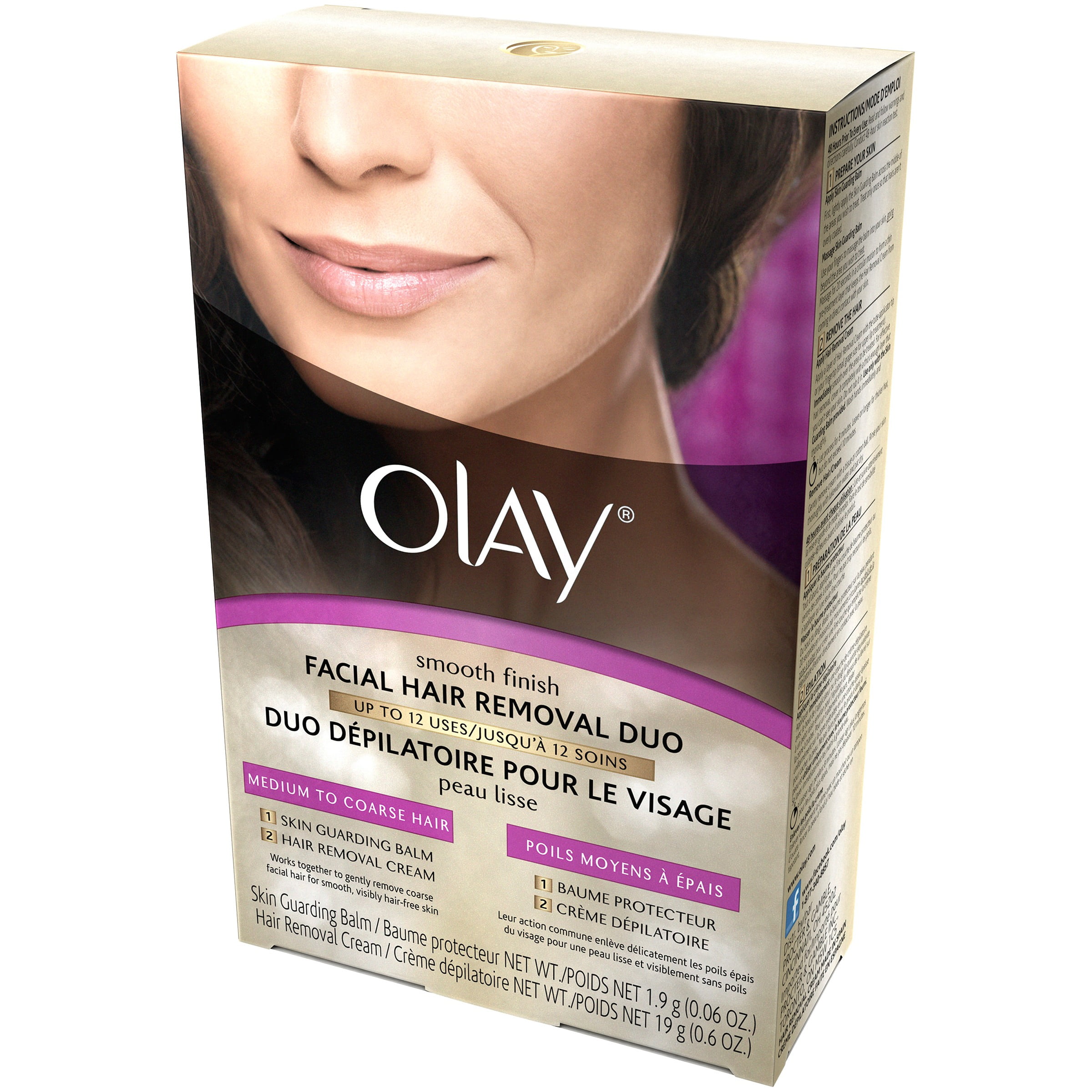 Olay Smooth Finish Facial Hair Removal Duo, Medium to Coarse Hair -  