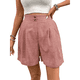 thumbnail image 2 of Pantalones Cortos de de Cintura Alta y Pierna con Bolsillos para Mujer, de Verano Rosa XL, 2 of 7