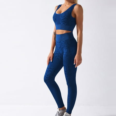 

YOTAMI Pant for Women Outwear Winter Fashion Women s Snake Pattern Yoga Moisture Wicking Fitness Bra High Waist Sports Pants Dark Blue M