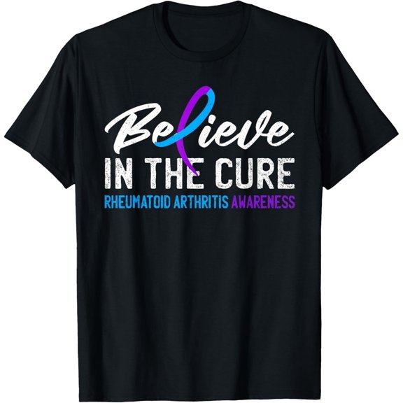 Exquisite and comfortable-Believe In The Cure Rheumatoid Arthritis Awareness RA Ribbon T-Shirt